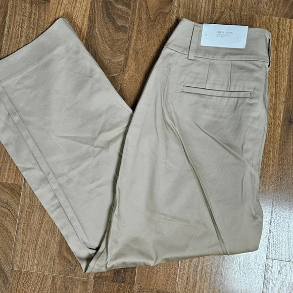 LOFT NWT Curvy Crop women's size 2 khaki pants - Picture 4 of 7